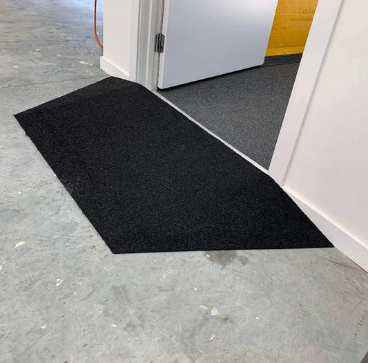 ramp-1-10-wing-edges, Recycled Rubber Wheelchair Threshold Door Ramp 1:10 Gradient - Wing Edges, 